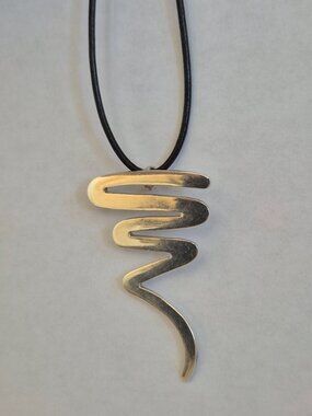 Vintage Taxco Sterling Silver Squiggle Pendant Brooch